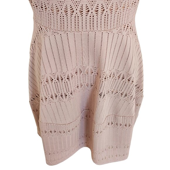 BCBGMaxazria Light Pink Eyelet Sleeveless Mini Dress Sz XS - Picture 3 of 9